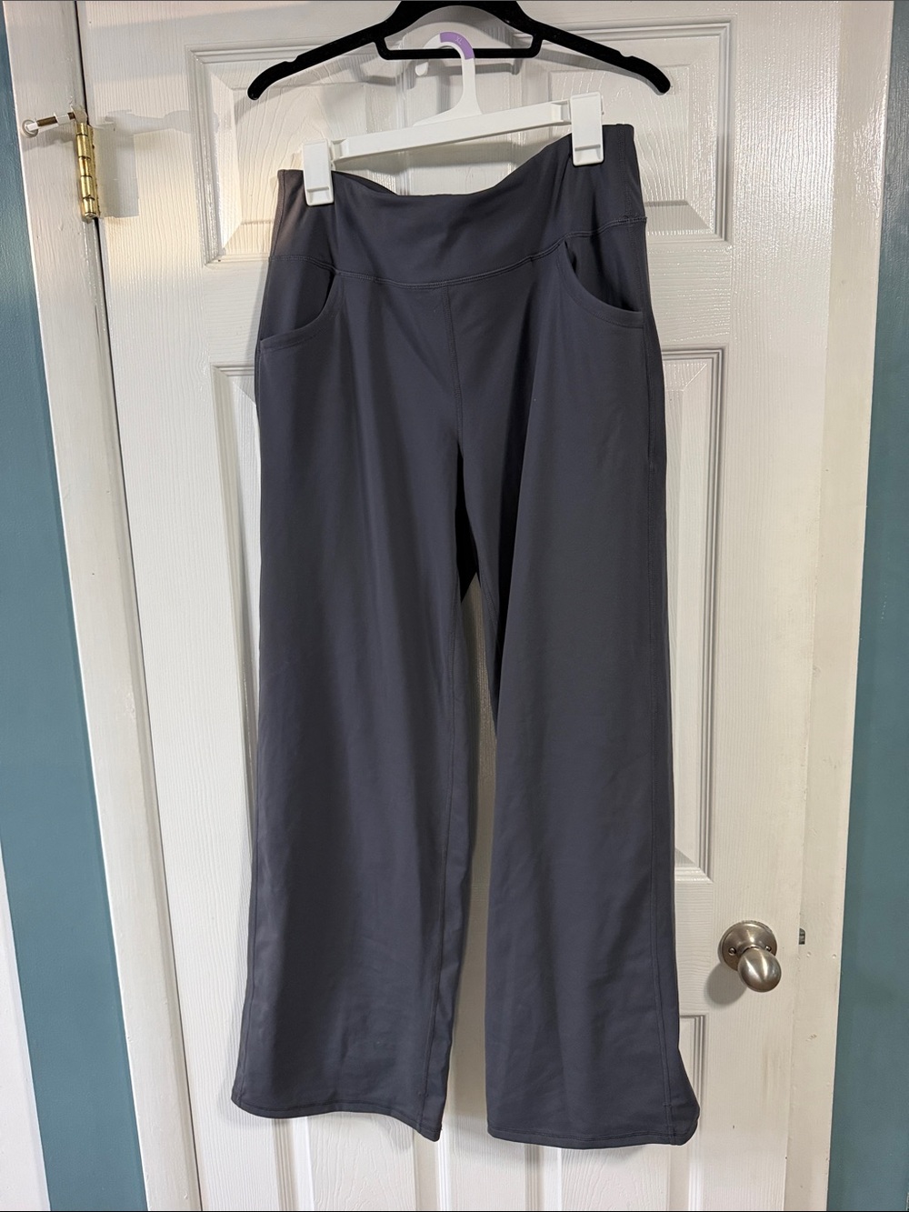 Promover Wide-Leg Comfort Pants in Charcoal Gray